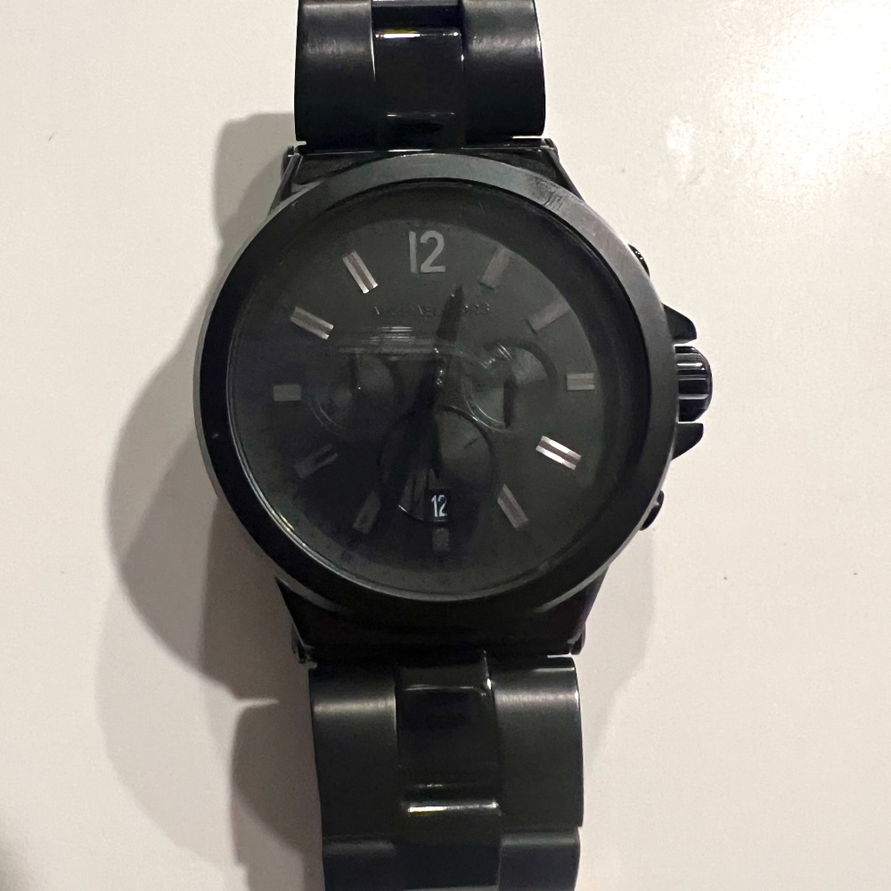Michael Kors Men's Slim Runway Black Stainless Steel Bracelet Watch, 44mm